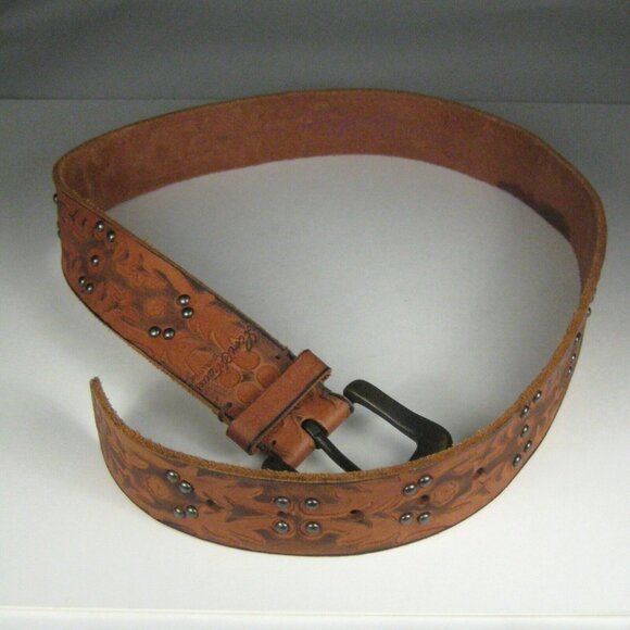 Levi Straus Signature Belt Women Size S 30 In Brown Leather Buckle Studs - Picture 6 of 9